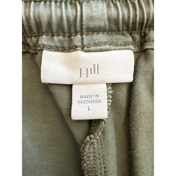J. Jill Cargo Shorts Olive Green Drawstring Waist Pockets Hiking Women's Size L - Picture 2 of 10